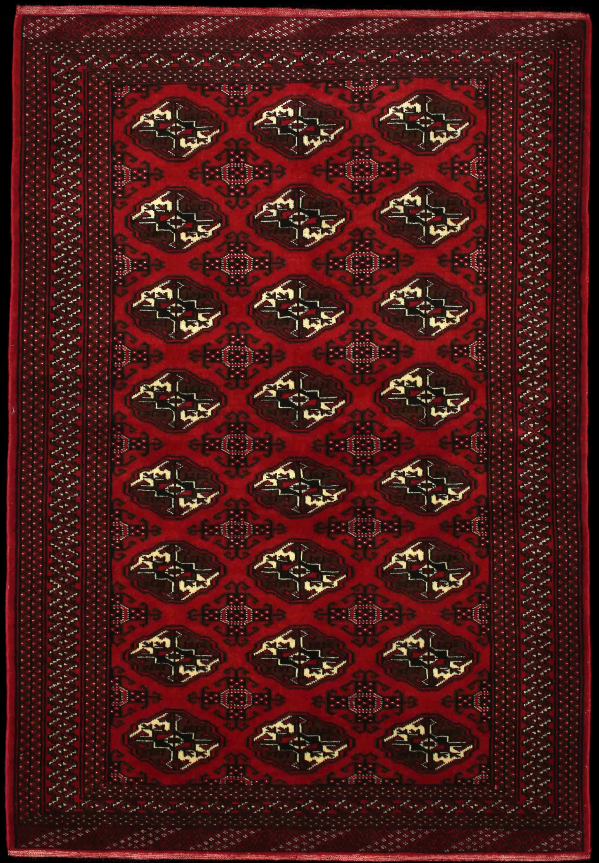 Handmade Persian rug in dimensions 196 centimeters length by 135 centimeters width with mainly Red and Brown colors