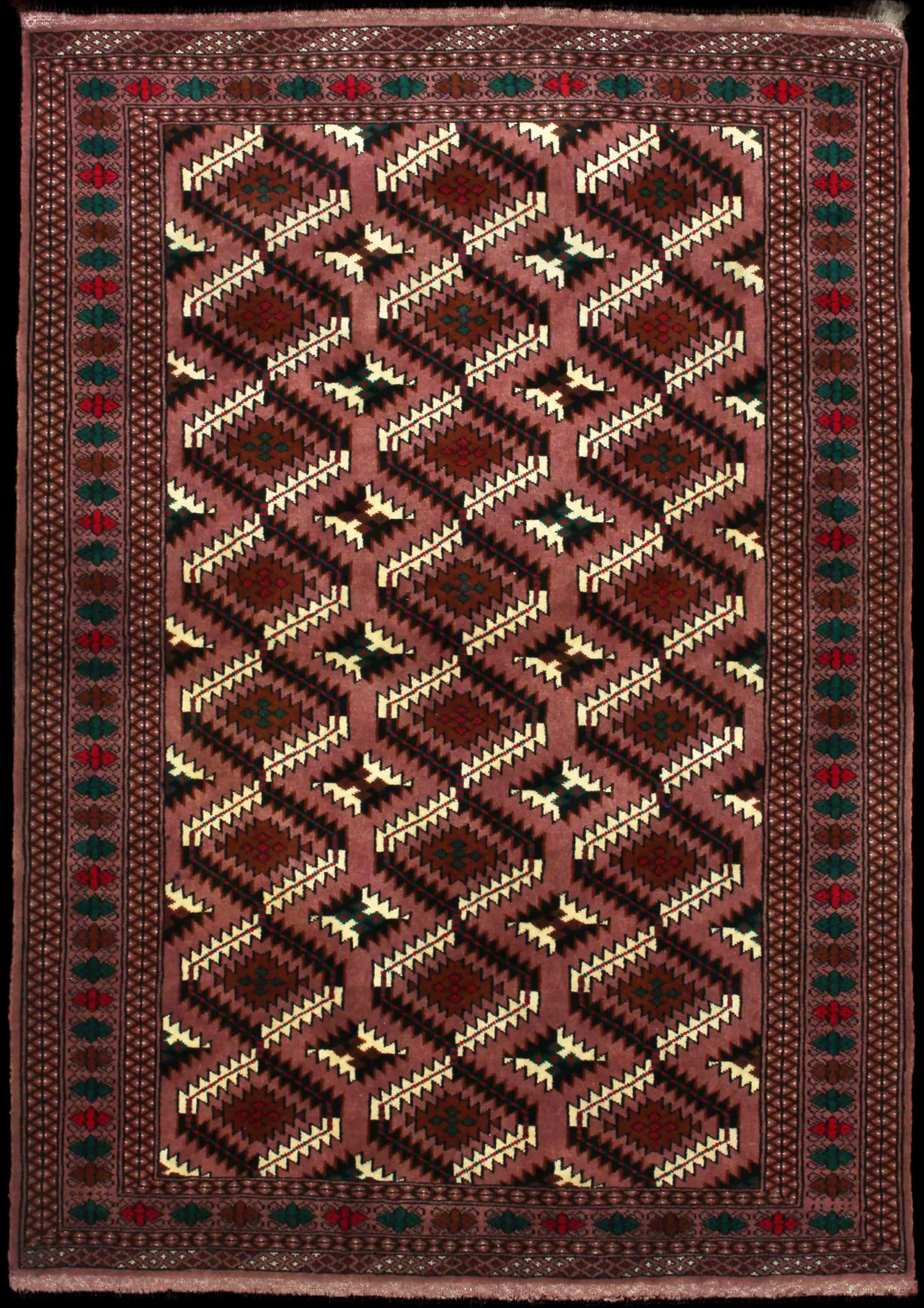 Handmade Perse rug in dimensions 200 centimeters length by 133 centimeters width with mainly Marron colors