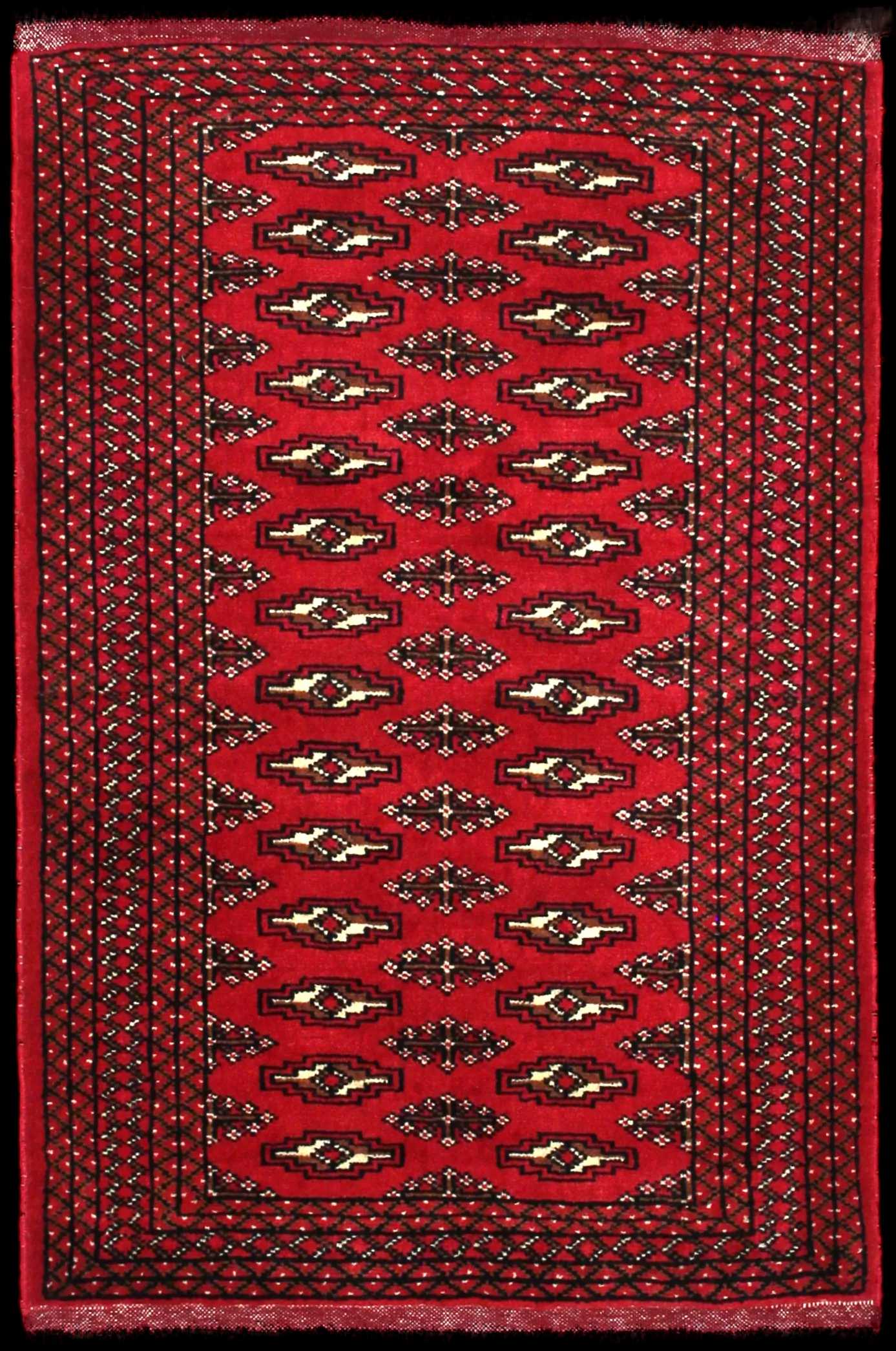 Handmade Persian rug in dimensions 122 centimeters length by 80 centimeters width with mainly Red colors