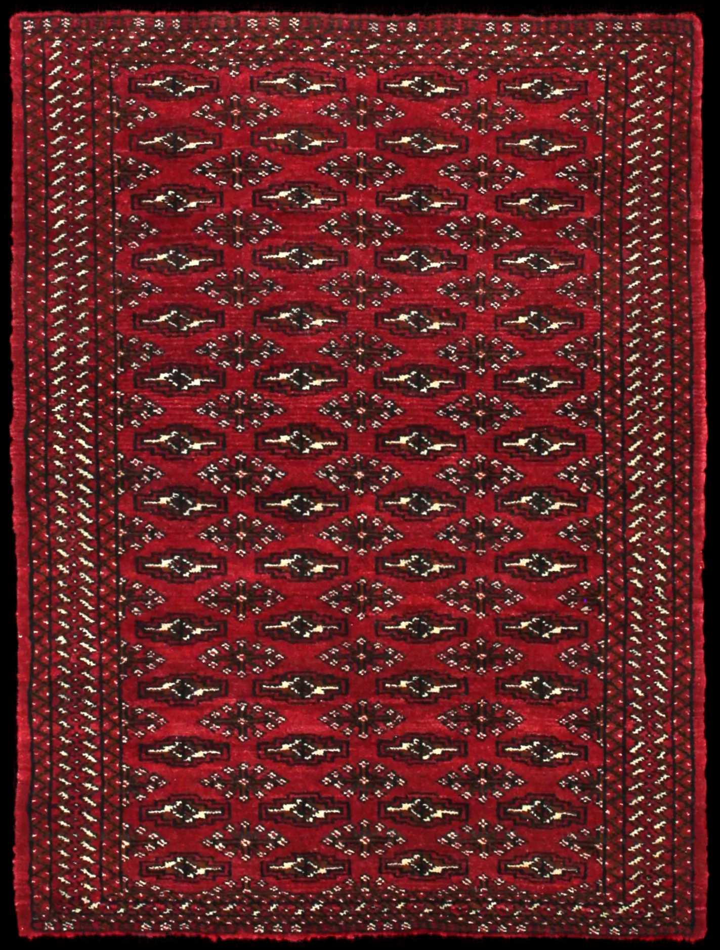 Handmade Persian rug in dimensions 110 centimeters length by 83 centimeters width with mainly Red colors