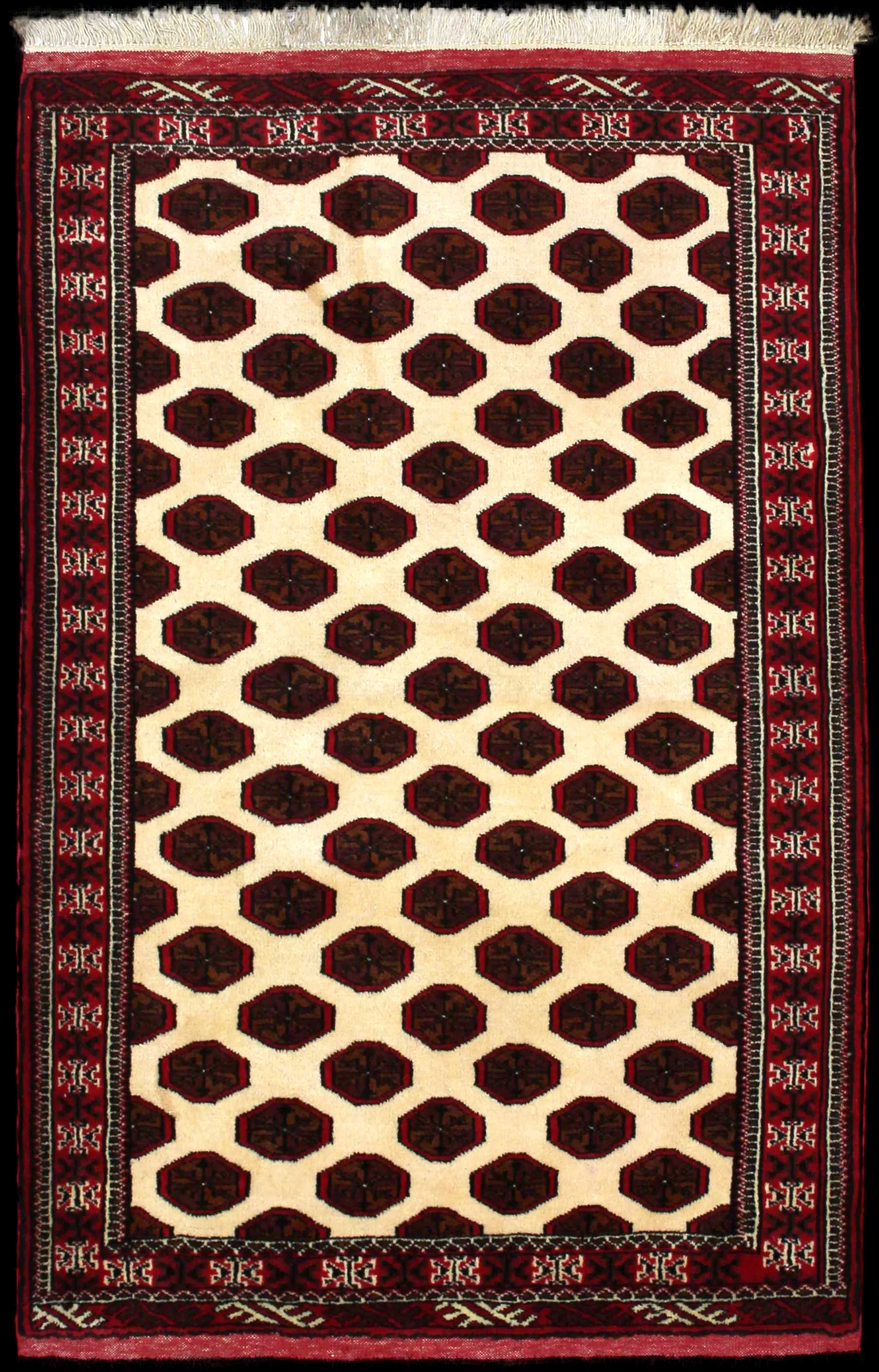 Handmade Persian rug in dimensions 165 centimeters length by 105 centimeters width with mainly Beige and Brown colors