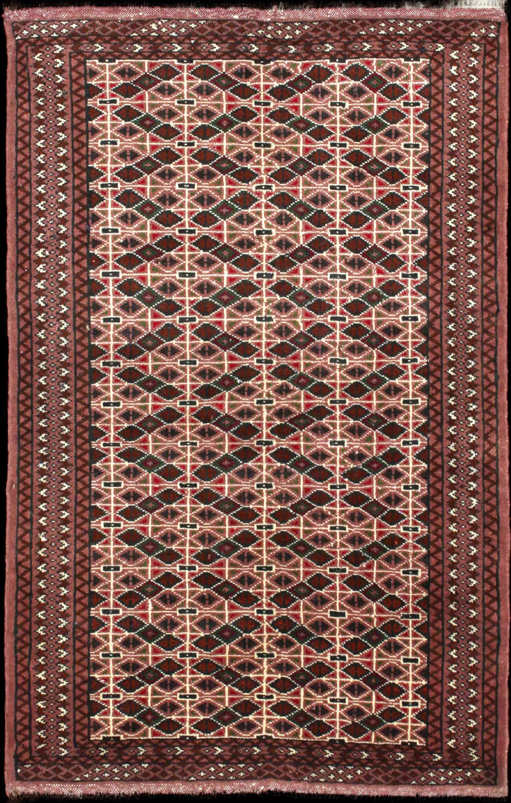 Handmade Persian rug in dimensions 153 centimeters length by 97 centimetres width with mainly Brown colors