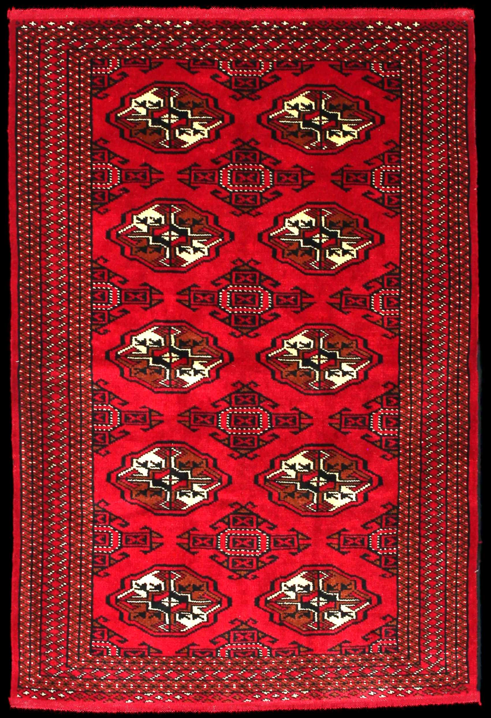 Handmade Perse rug in dimensions 147 centimeters length by 98 centimeters width with mainly Rouge colors