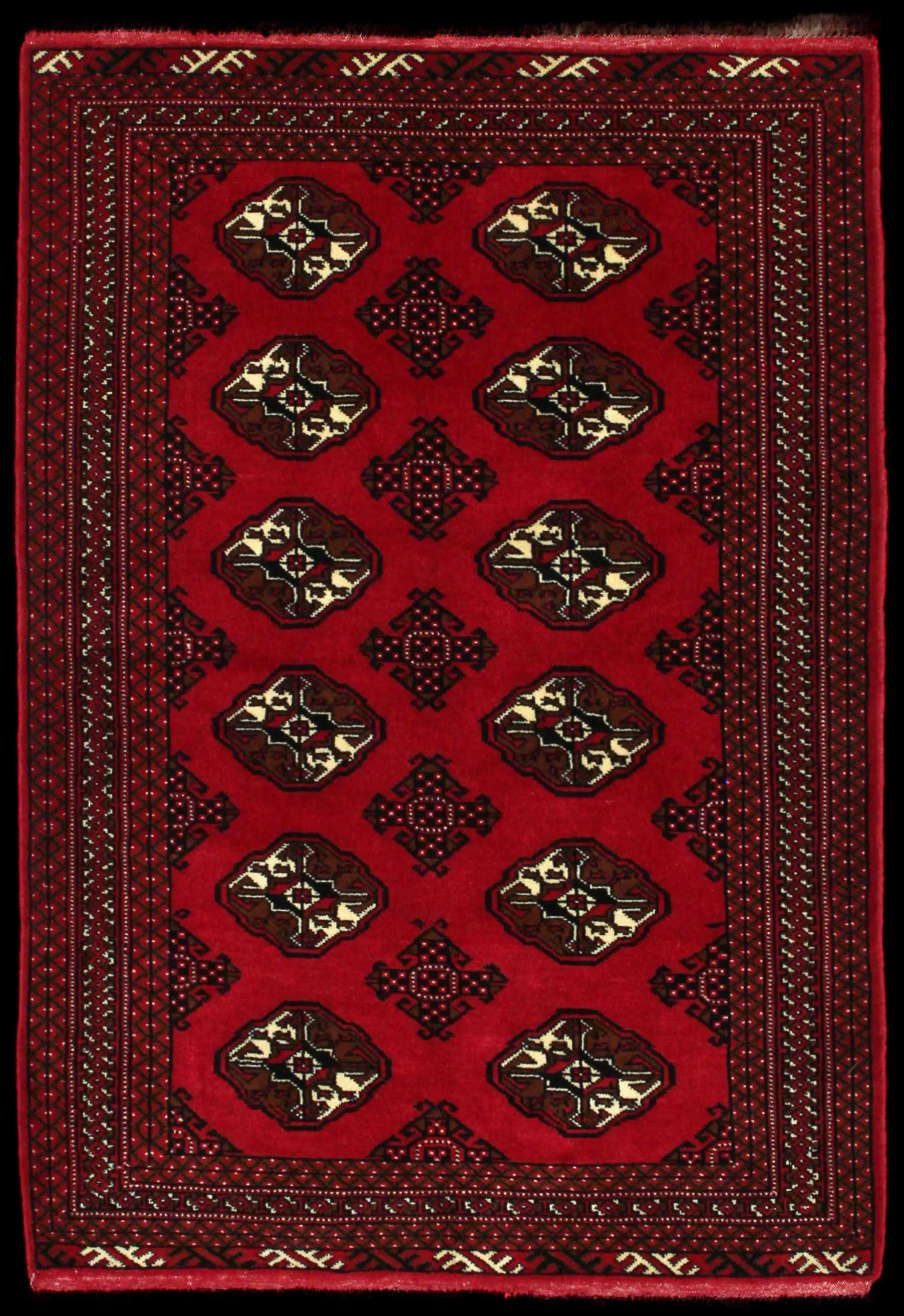 Handmade Persian rug in dimensions 150 centimeters length by 104 centimeters width with mainly Red colors