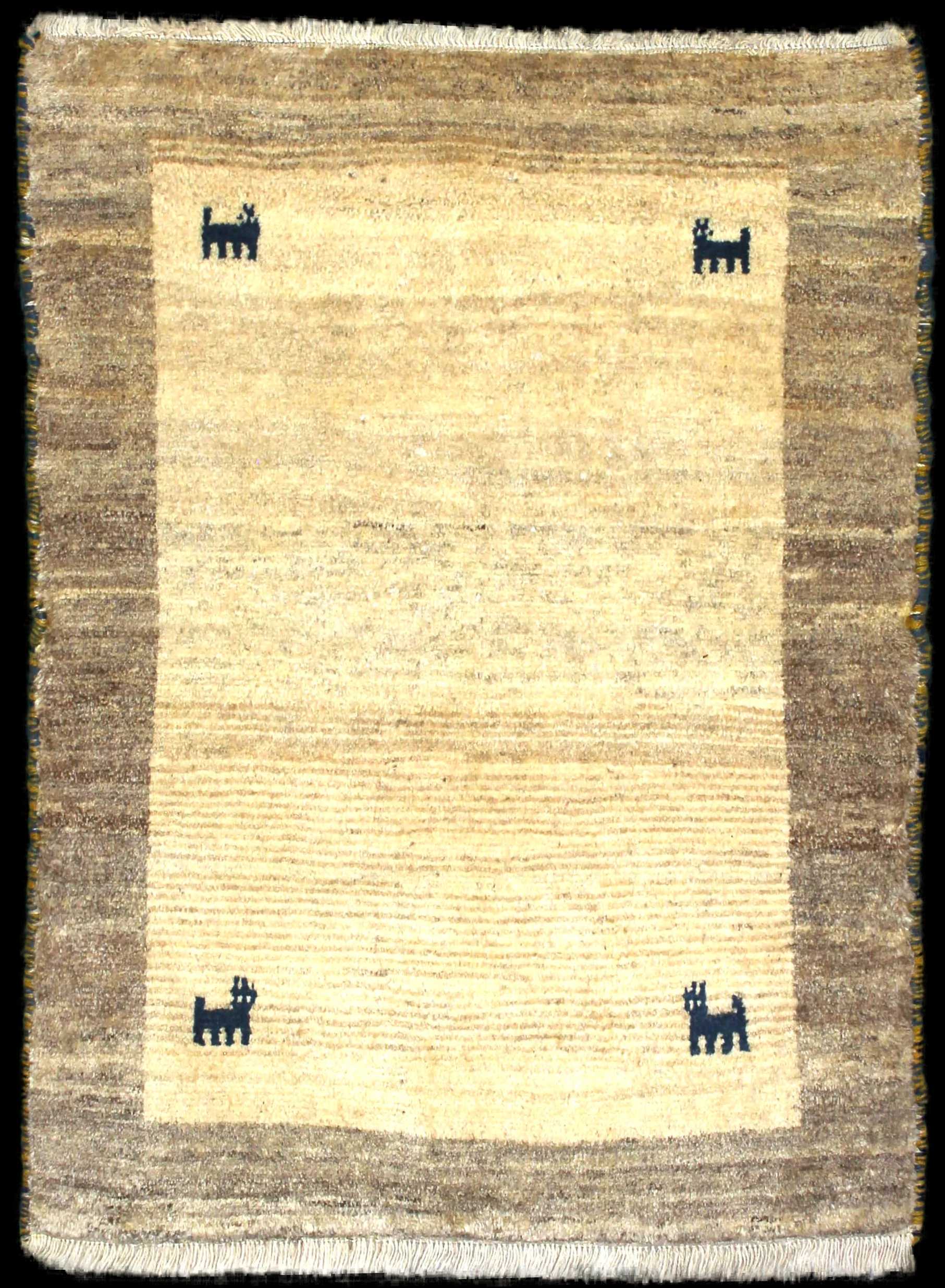 Handmade Perse rug in dimensions 140 centimeters length by 102 centimeters width with mainly Beige colors