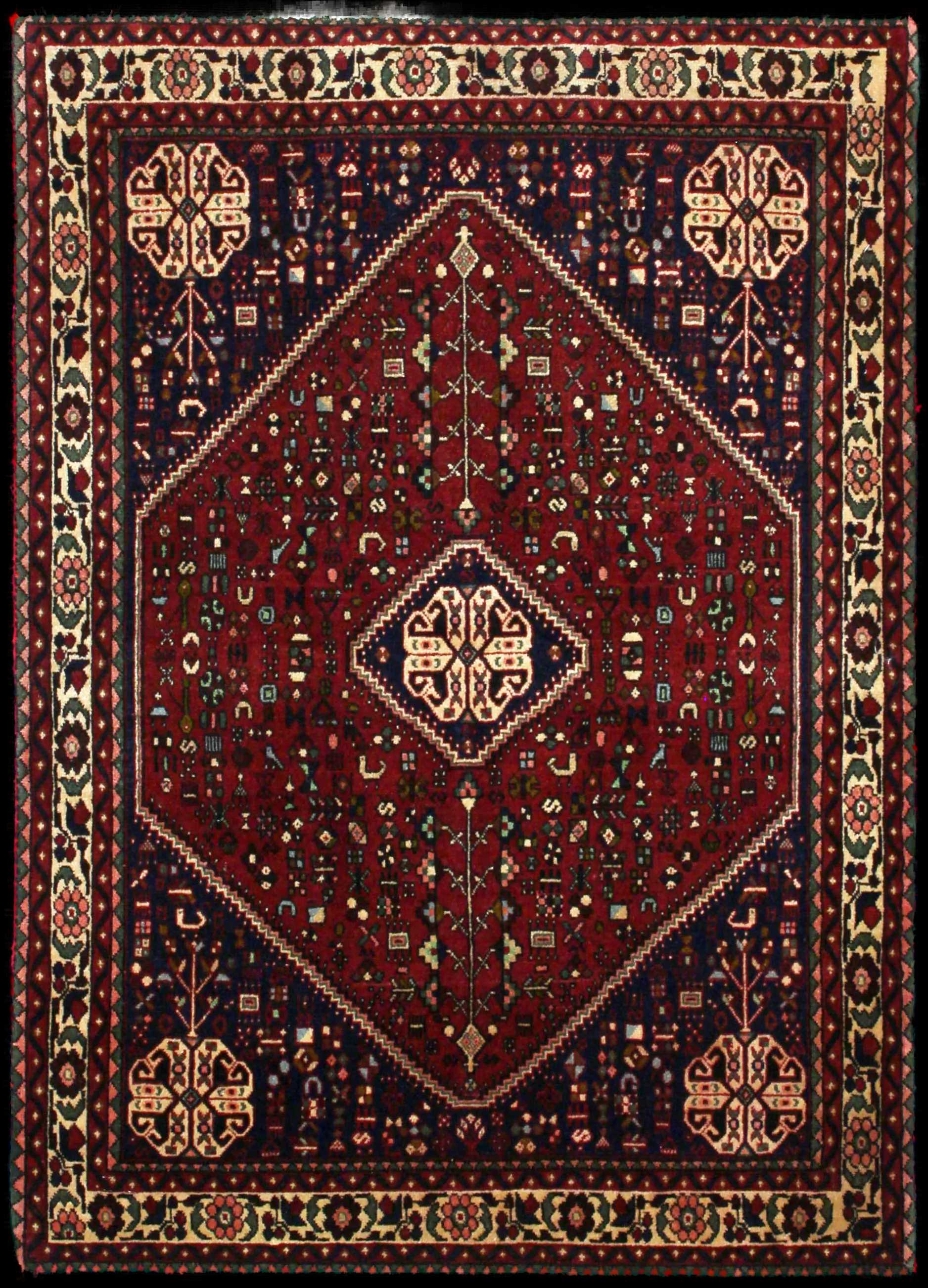 Handmade Persian rug in dimensions 152 centimeters length by 109 centimetres width with mainly Red colors