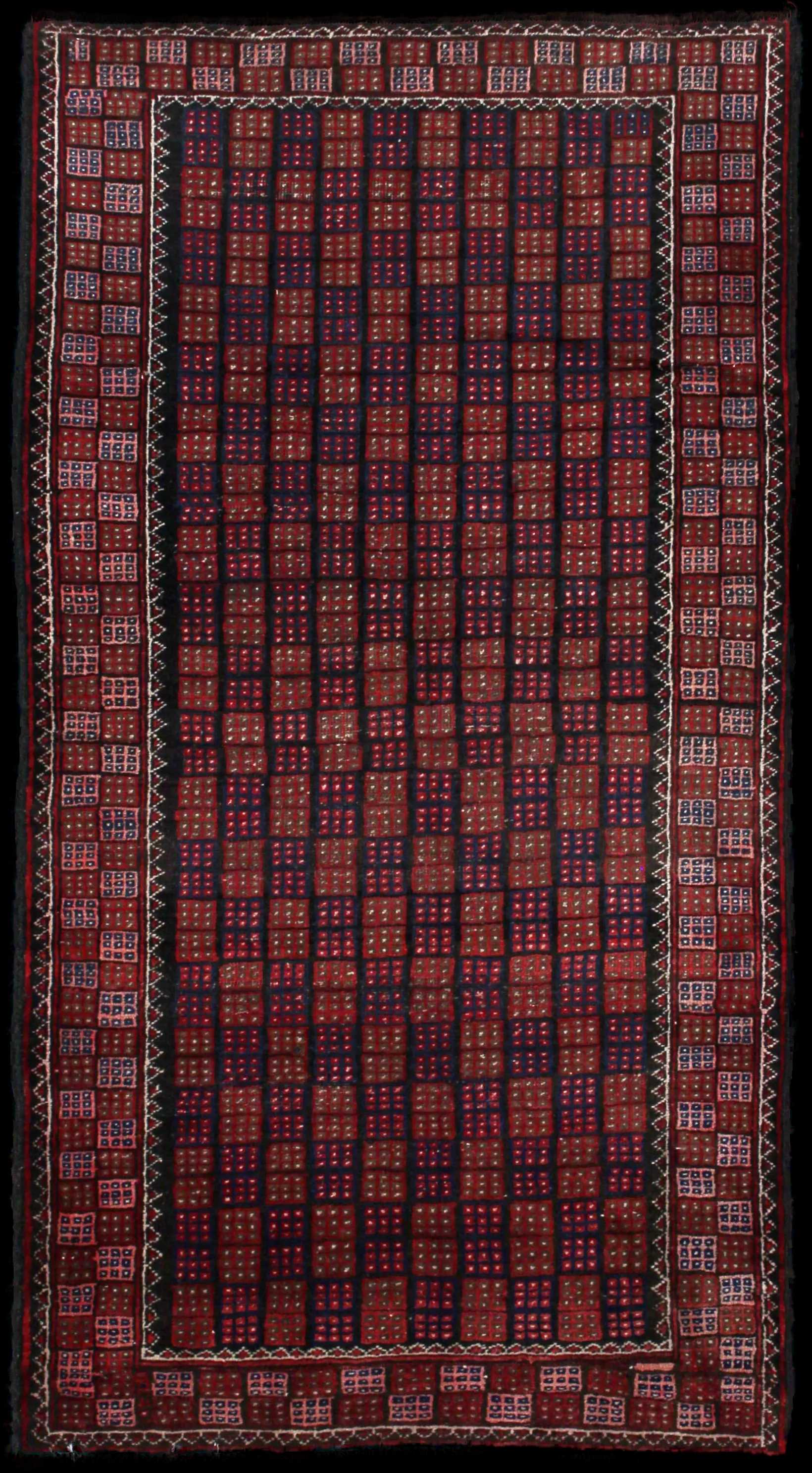 Handmade Persian rug in dimensions 170 centimeters length by 93 centimeters width with mainly Brown and Blue colors