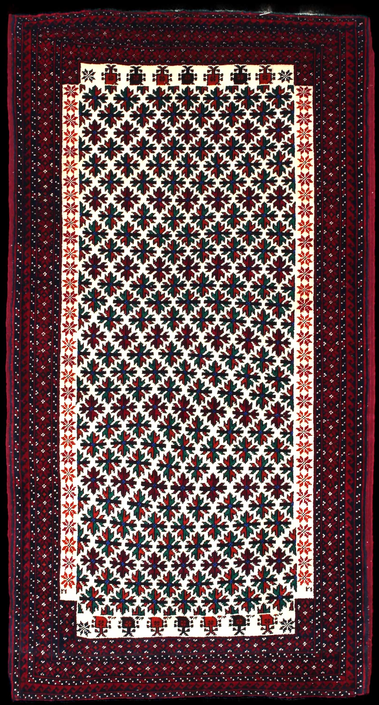 Handmade Perse rug in dimensions 182 centimeters length by 100 centimeters width with mainly Rouge colors