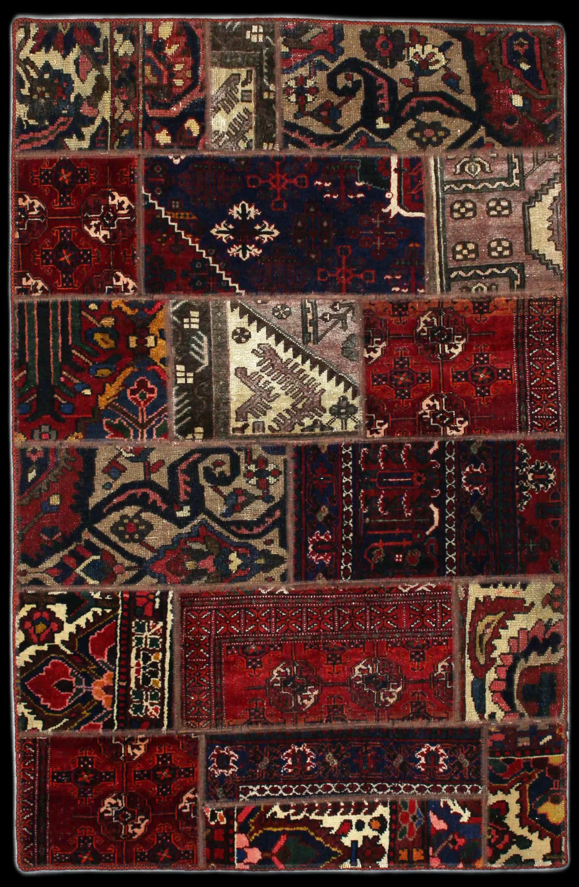 Handmade Perse rug in dimensions 178 centimeters length by 115 centimeters width with mainly Rouge colors