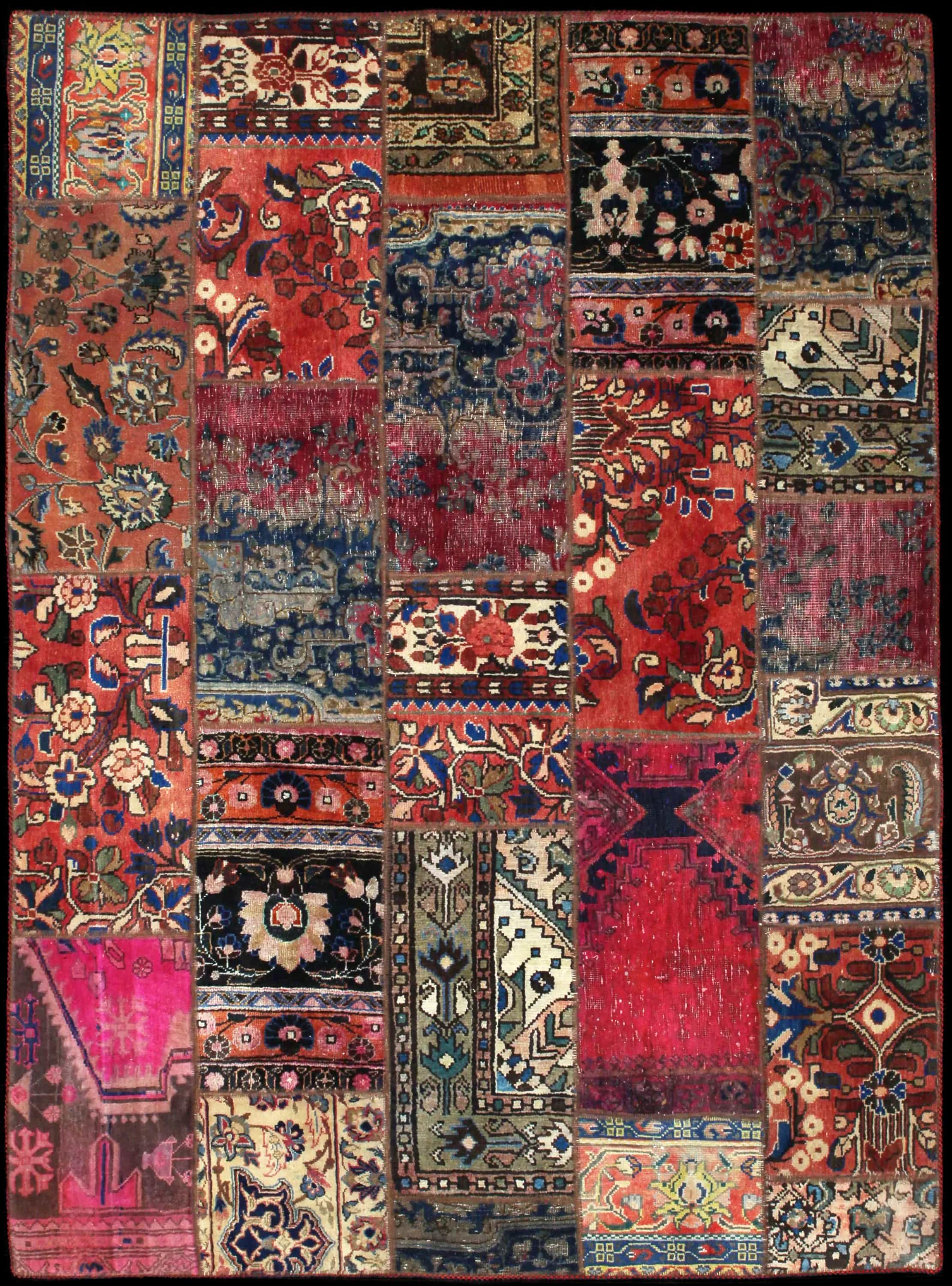 Handmade Perse rug in dimensions 204 centimeters length by 151 centimeters width with mainly Rouge colors