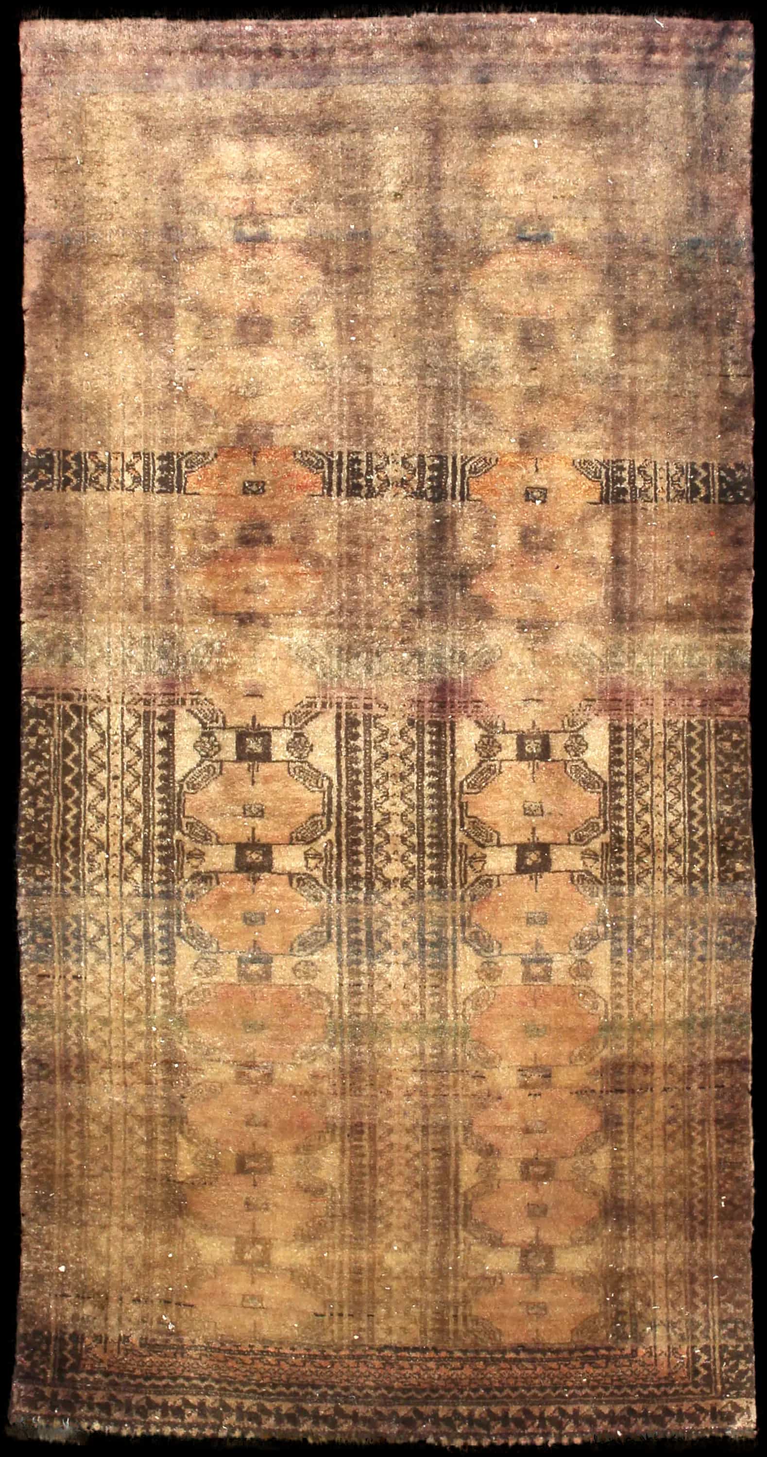 Handmade Perse rug in dimensions 182 centimeters length by 94 centimeters width with mainly Marron colors