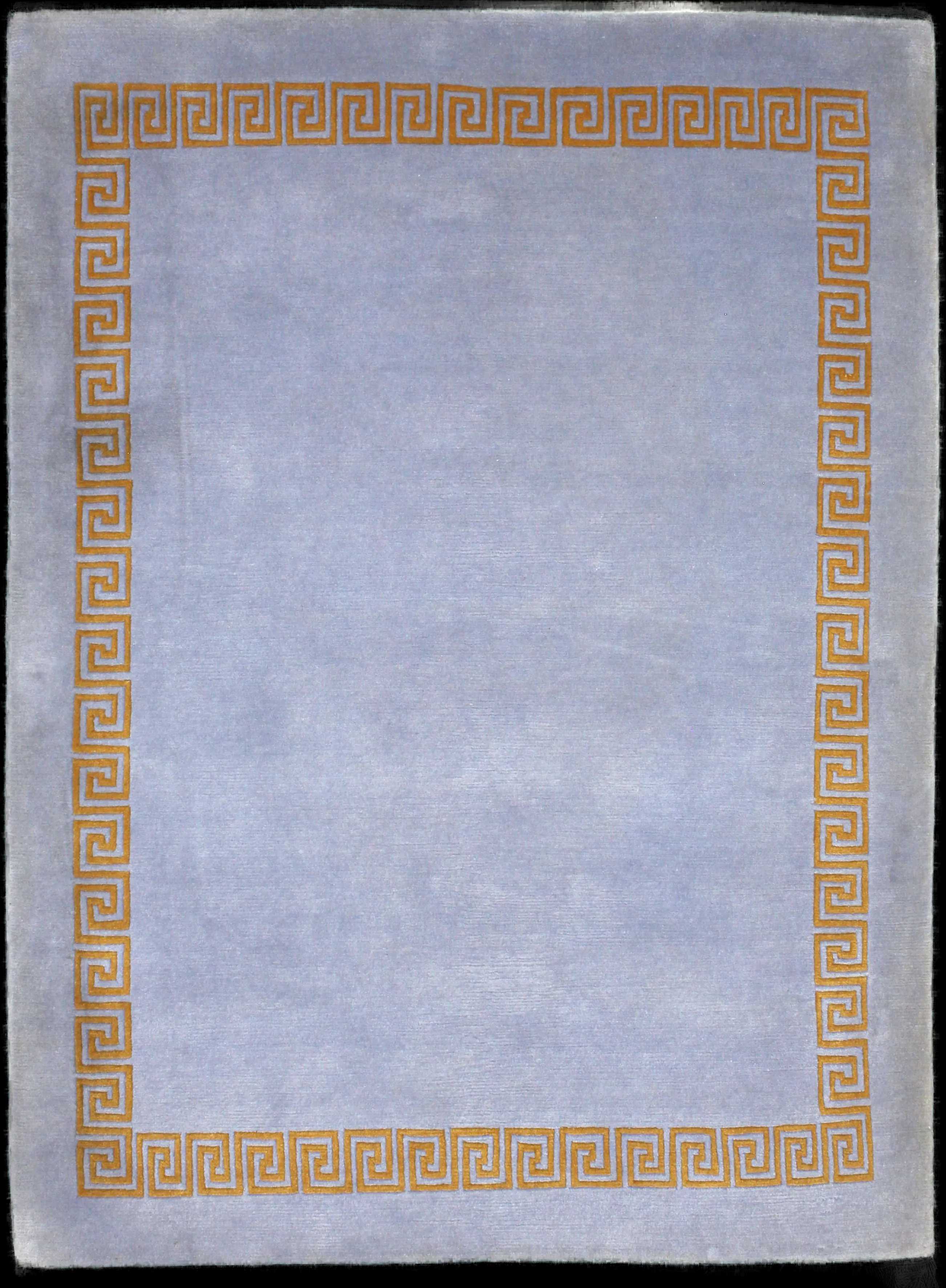 Handmade Nepali rug of Tibetan style in dimensions 206 centimeters length by 150 centimetres width with mainly Blue colors