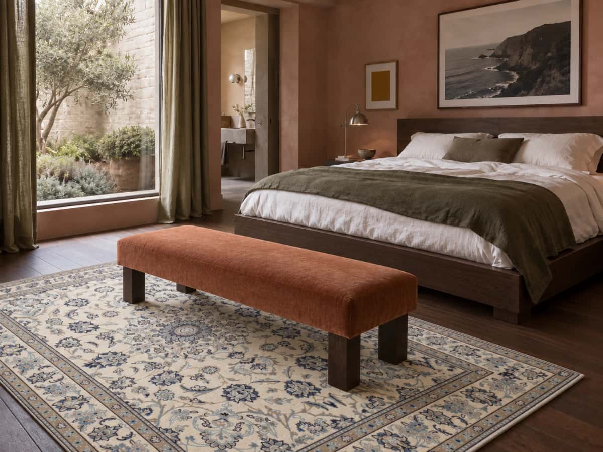 Persian Nain rug, floral, 162x223 cm, mainly cream — In a room