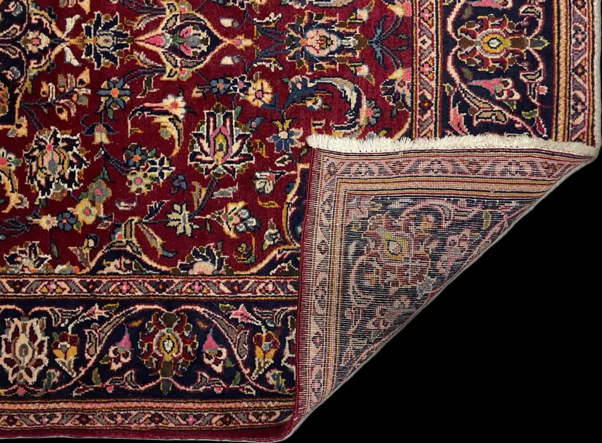 Persian rug of Bijar style in dimensions 174 centimeters length by 106 centimeters width with mainly red and blue colors — Folded