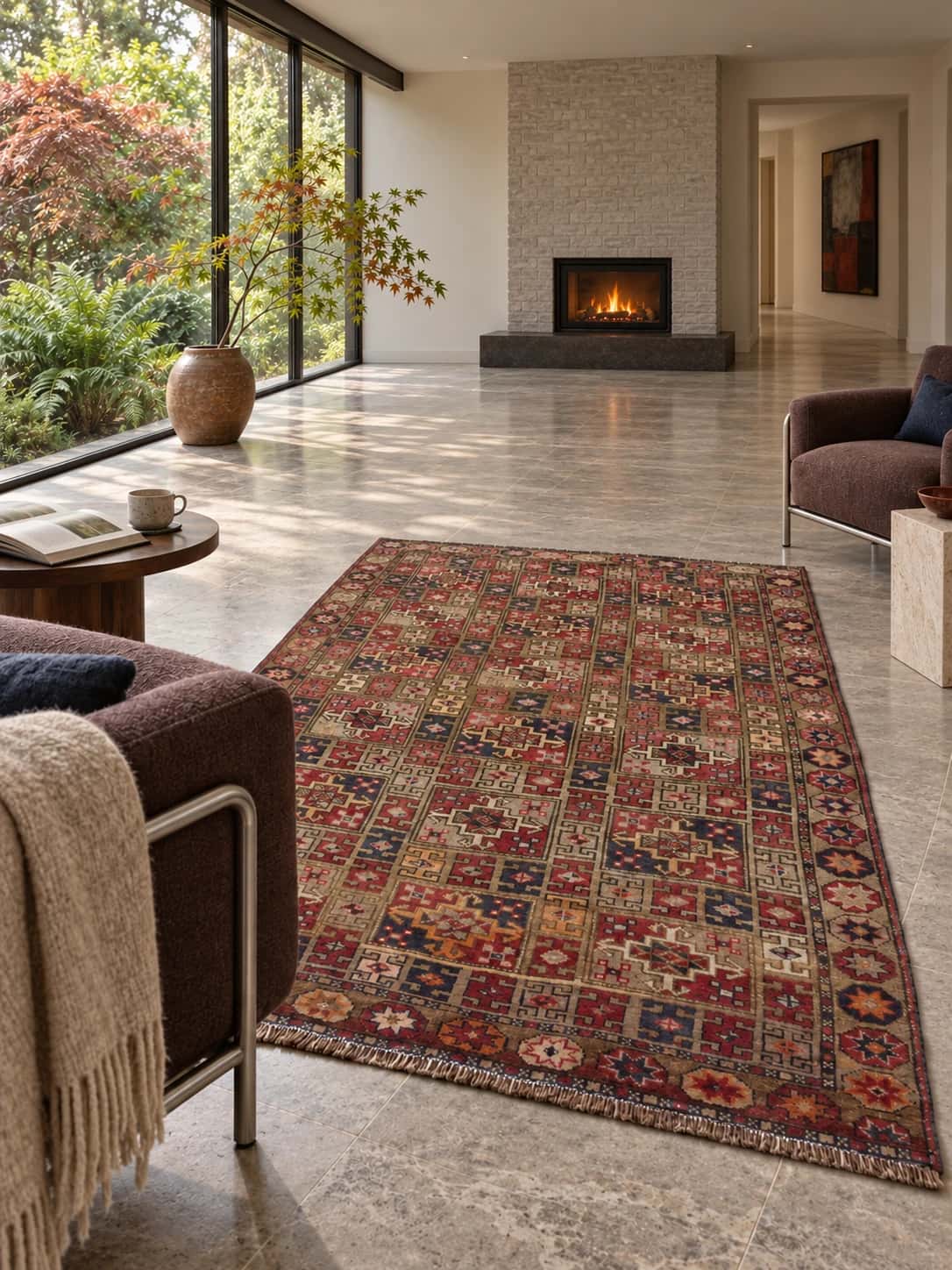 Persian rug, oriental, 140x220 cm, multicolored — In a room