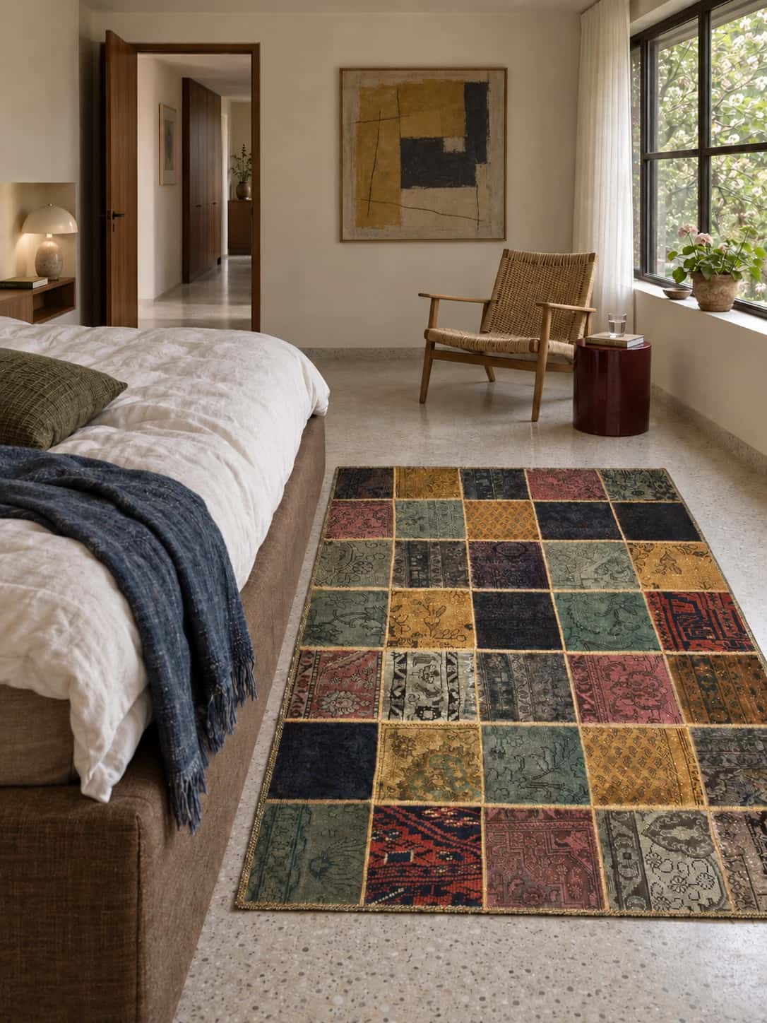 Persian Rey Patchwork Rug, 152x212 cm, multicoloured — In a room