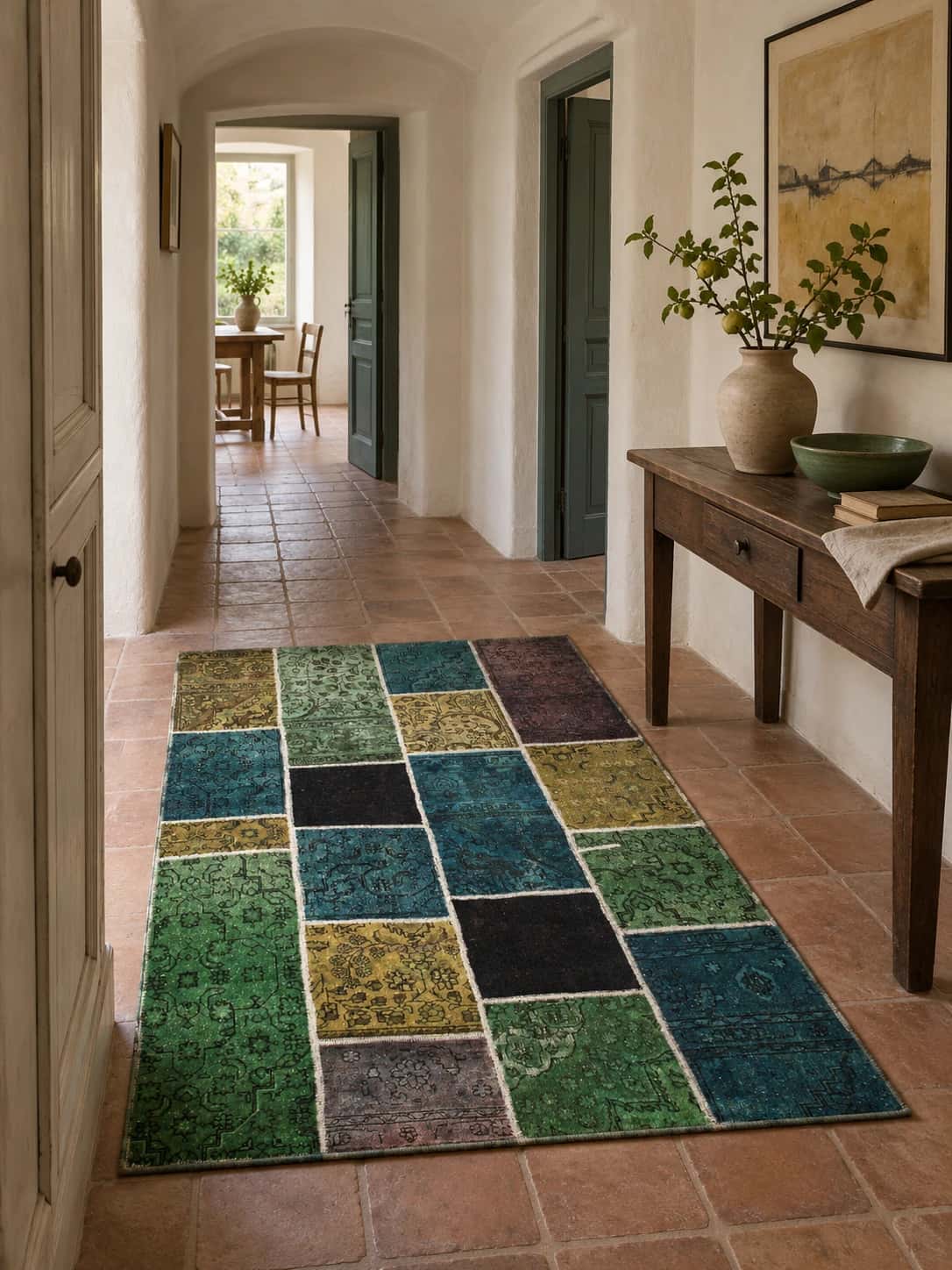 Persian Rey Patchwork Rug, 140x200 cm, multicolored — In a room