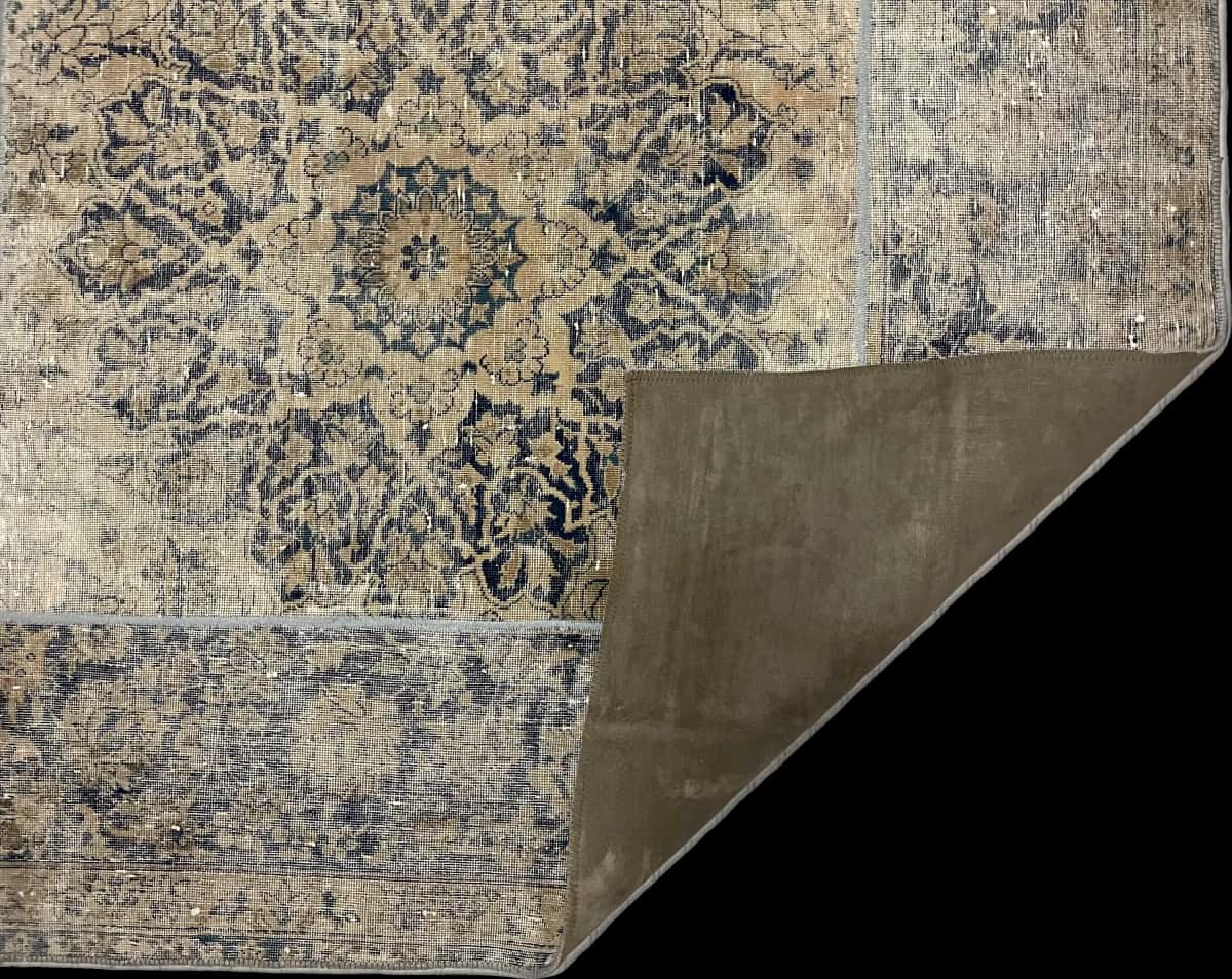 Persian rug of Rey style in dimensions 178 centimeters length by 160 centimeters width with mainly beige and white colors — Folded