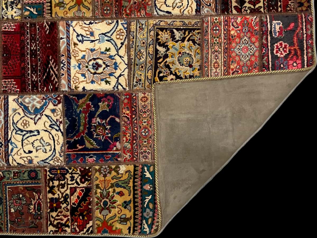 Persian rug of Rey style in dimensions 202 centimeters length by 150 centimeters width with mainly colorful colors — Folded