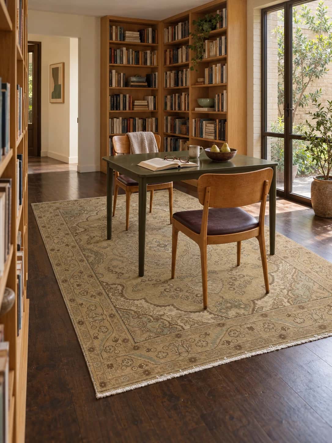 Persian Vintage Rug, 192x283 cm, mainly beige — In a room