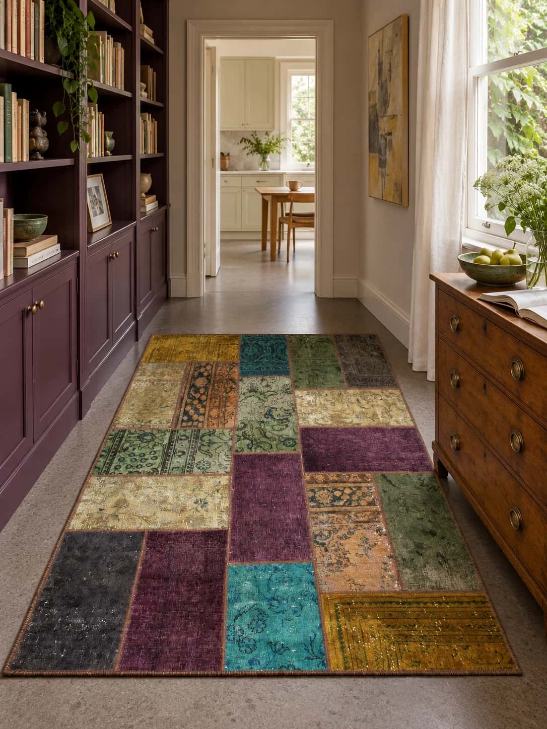 Persian Rey Patchwork Rug, 152x210 cm, multicolored — In a room