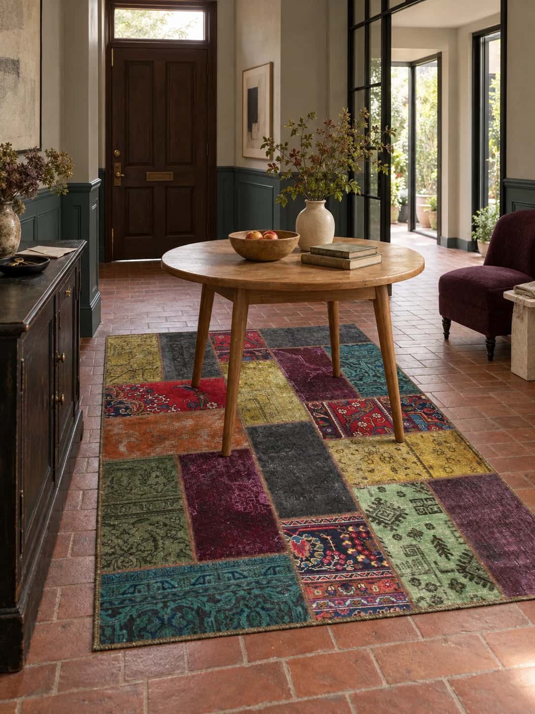 Persian Rey Patchwork Rug, 153x210 cm, multicolored — In a room