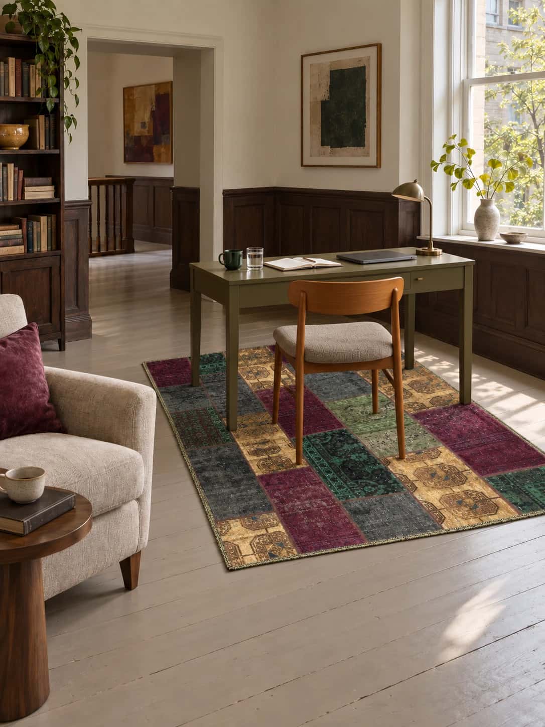 Persian Rey Patchwork Rug, 153x210 cm, multicolored — In a room