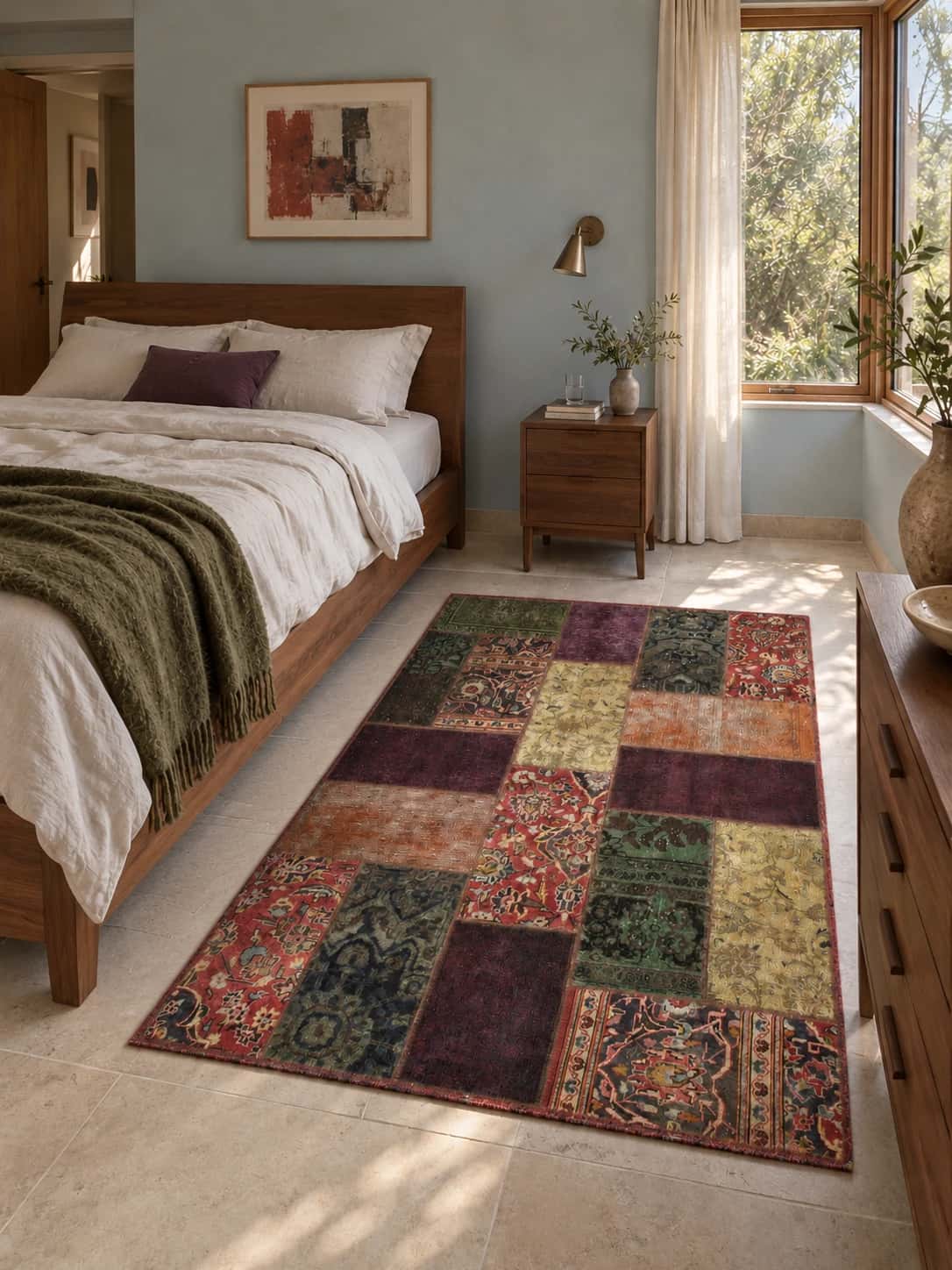 Persian Rey Patchwork Rug, 150x211 cm, multicolored — In a room
