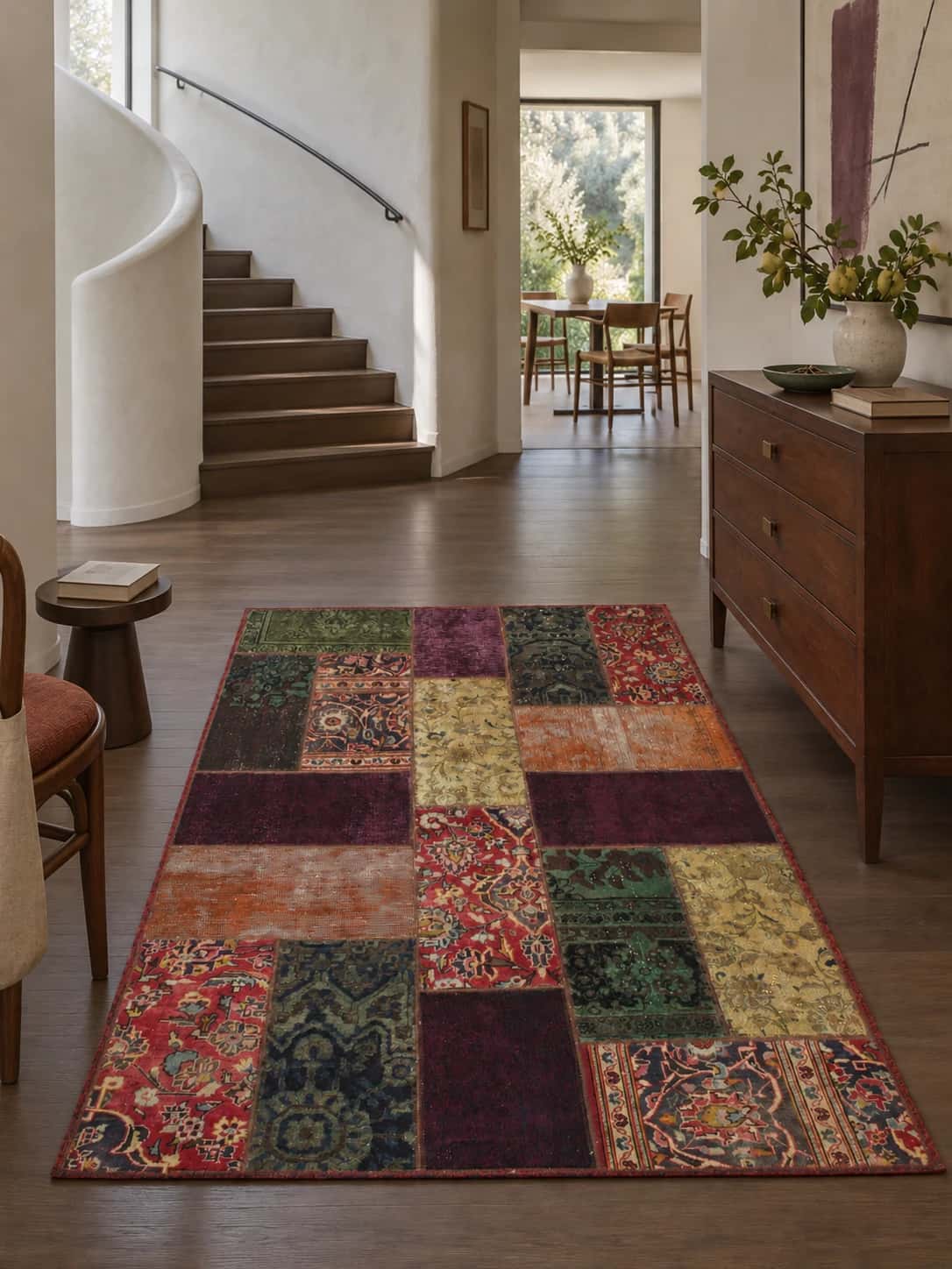 Persian Rey Patchwork Rug, 150x211 cm, multicolored — In a room