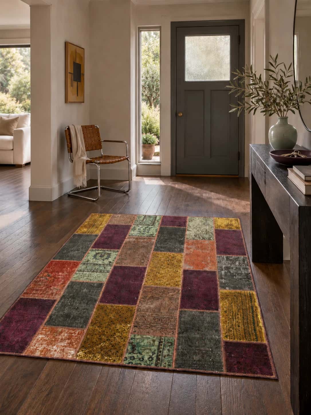 Persian Rey Patchwork Rug, 153x200 cm, multicolored — In a room
