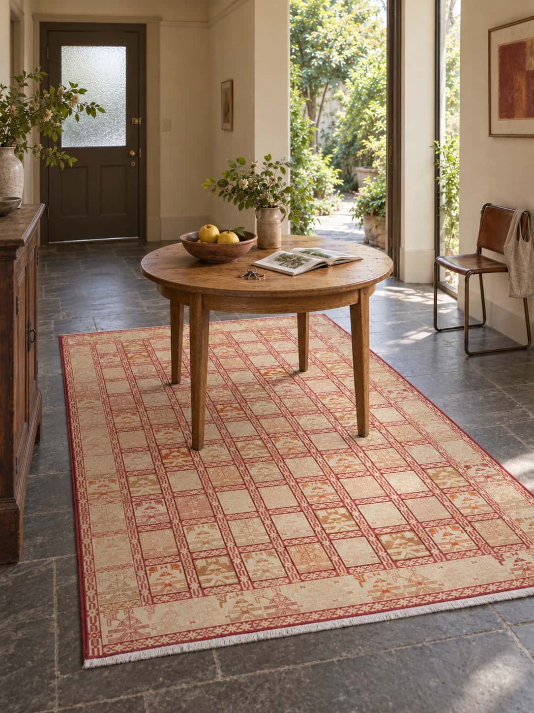 Persian rug, oriental, 198x280 cm, mainly beige — In a room