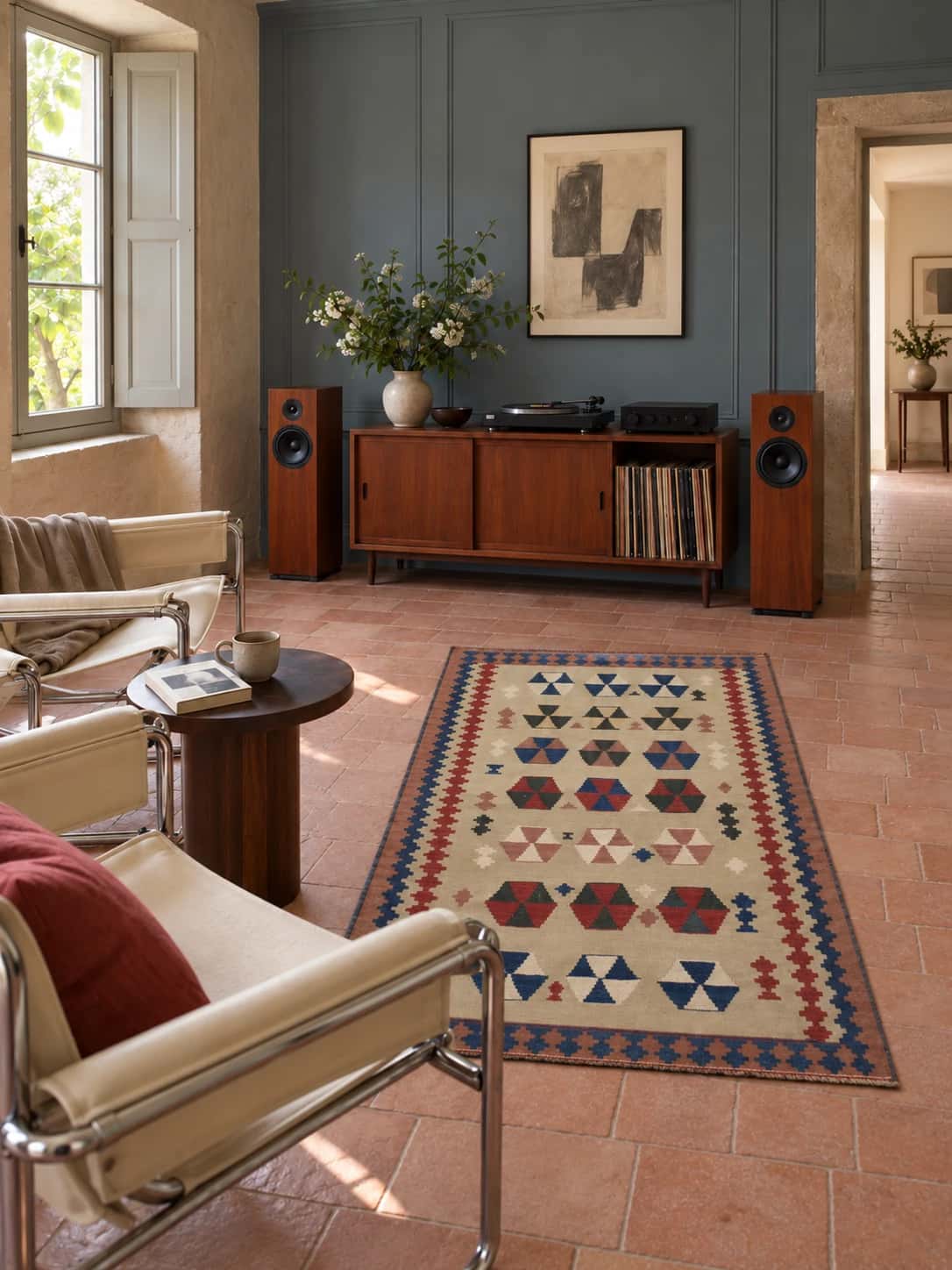 Persian Kilim, 105x193 cm, multicoloured — In a room