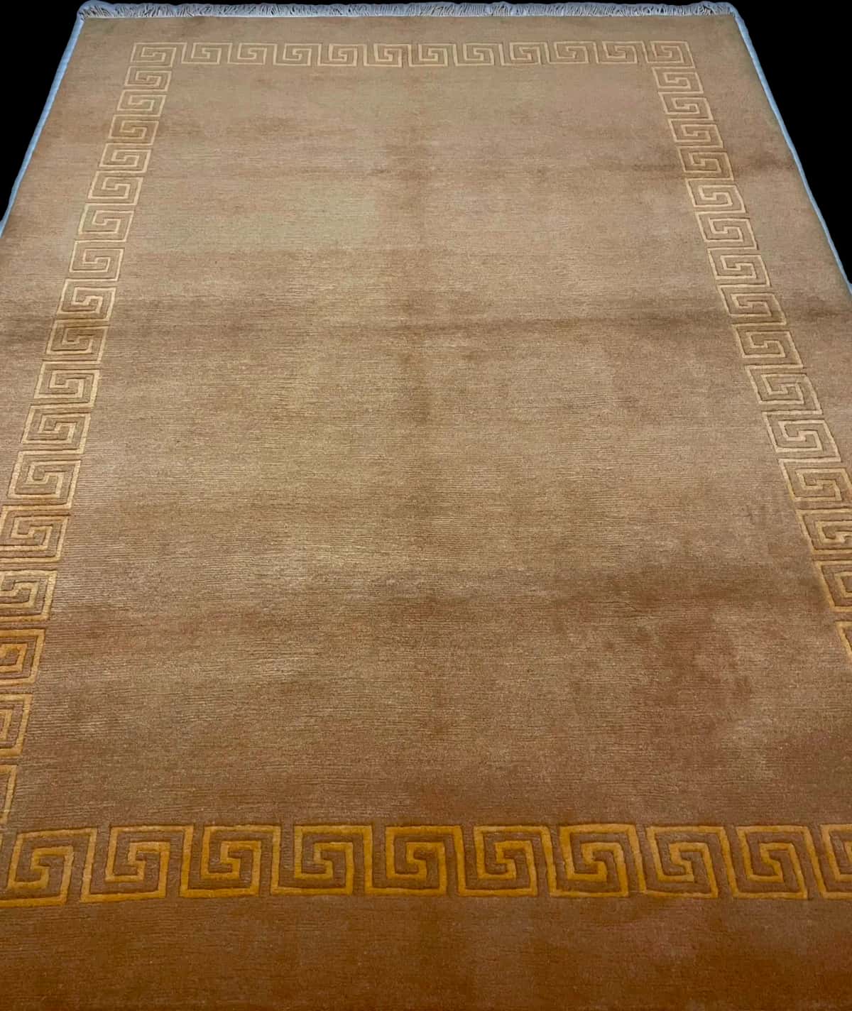 Nepalese Tibetan rug, modern, 173x240 cm, mainly yellow — Perspective