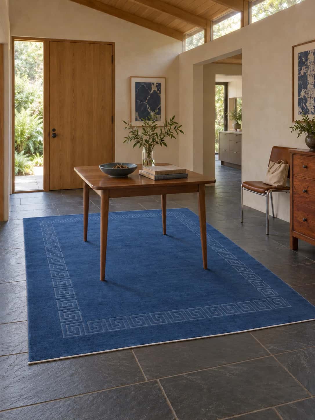 Nepalese Tibetan rug, oriental, 171x239 cm, mainly blue — In a room