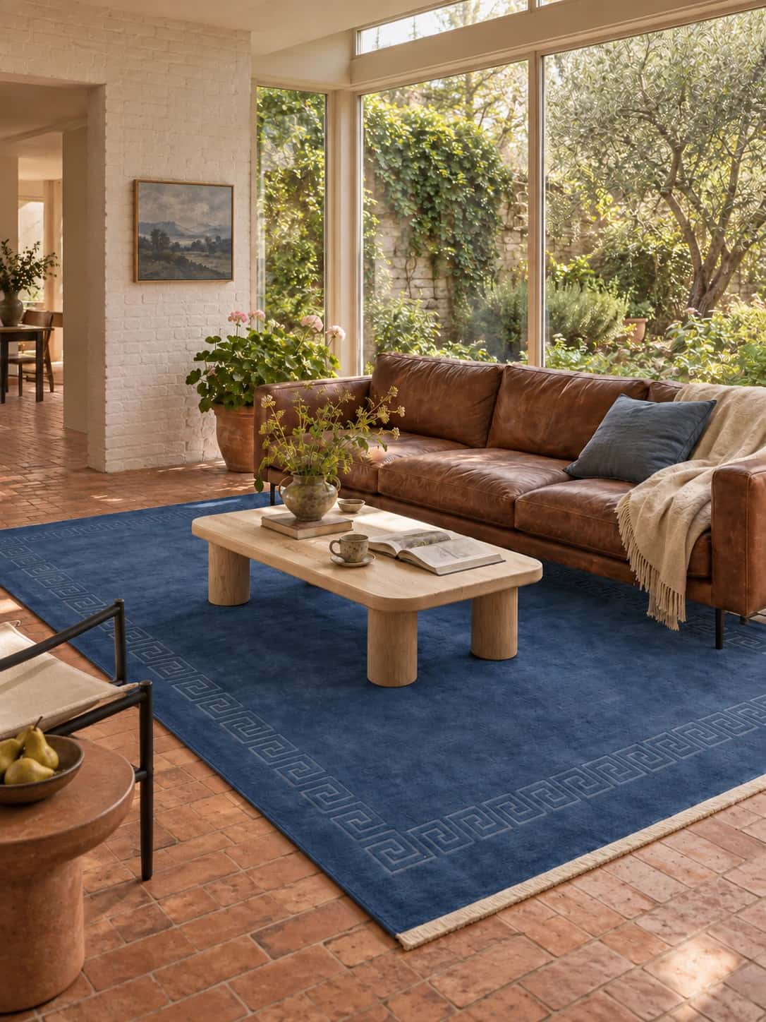 Nepalese Tibetan rug, oriental, 200x300 cm, mainly blue — In a room