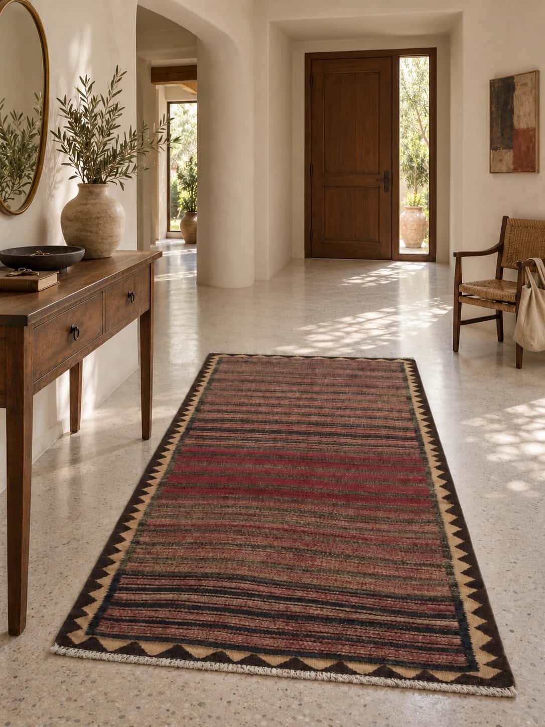 Persian Kilim, 120x227 cm, mainly red — In a room