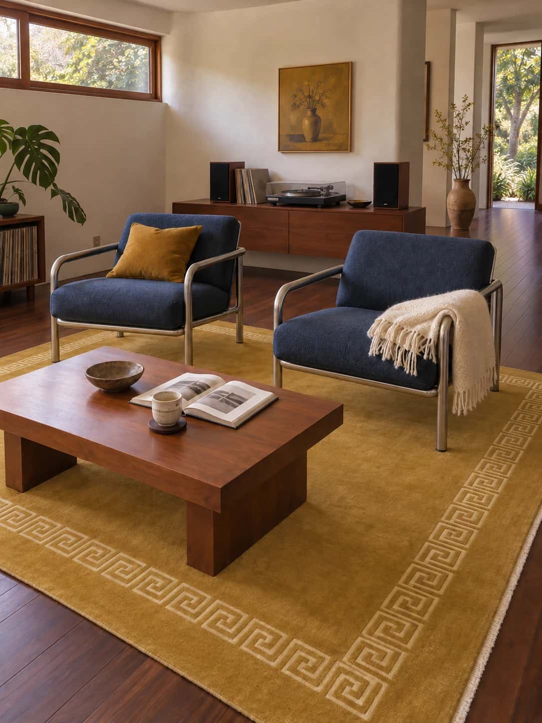 Nepalese Tibetan rug, oriental, 202x250 cm, mainly yellow — In a room