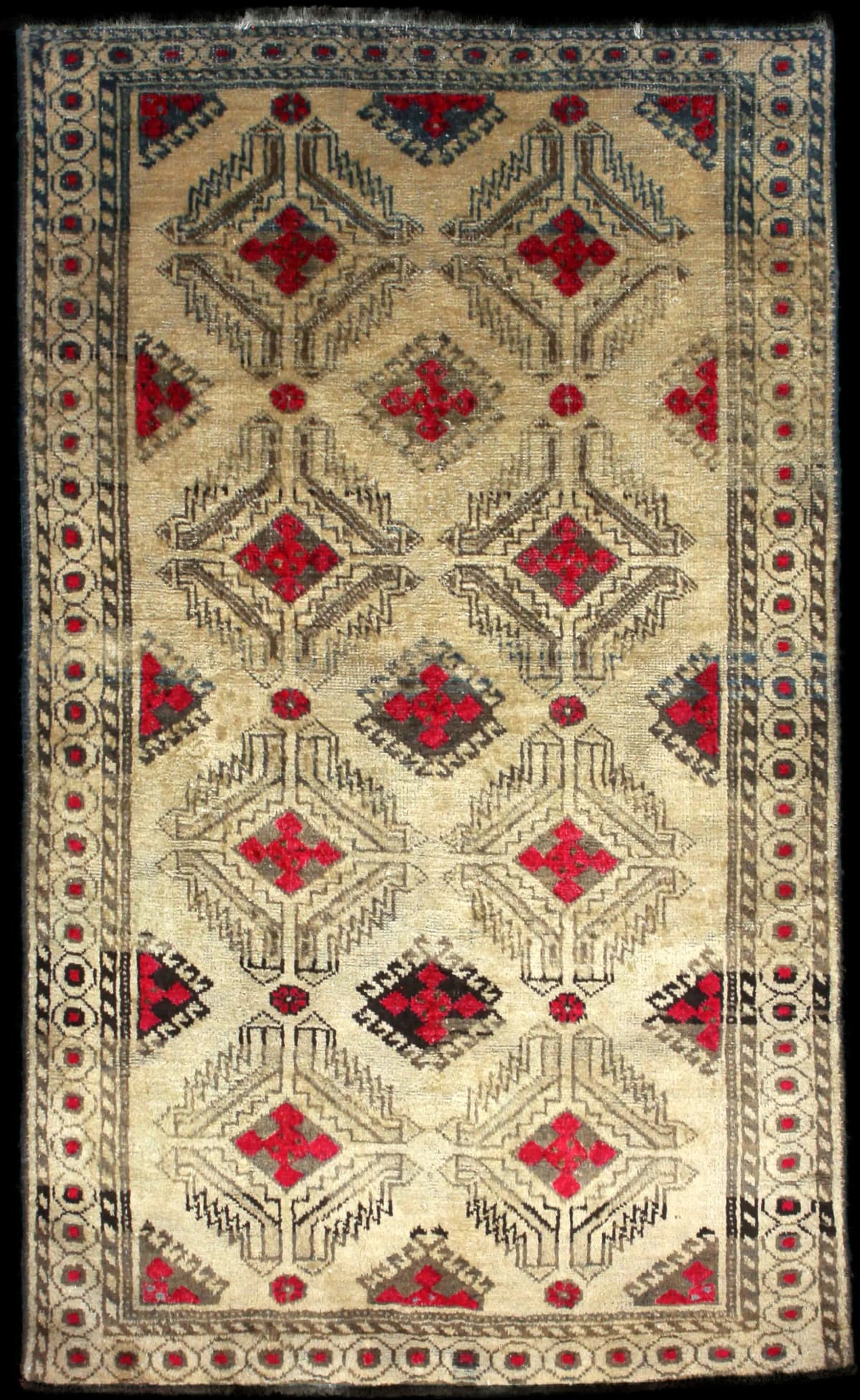 Persian rug of Baluch style in dimensions 214 centimeters length by 125 centimeters width with mainly yellow colors