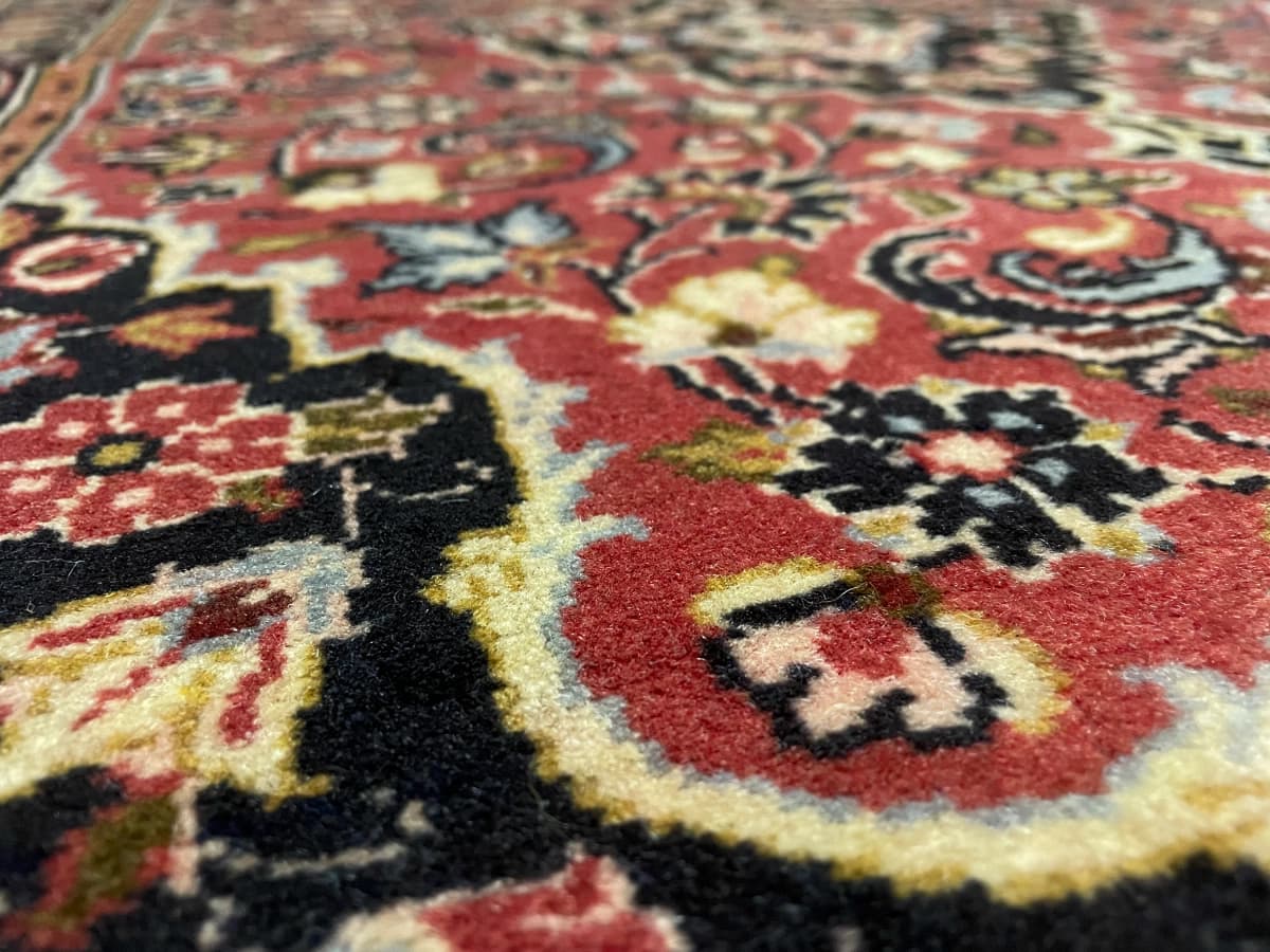 Perserteppich Ardakan, orientalisch, 105x146 cm, überwiegend in Rot — Nahaufnahme der Textur
