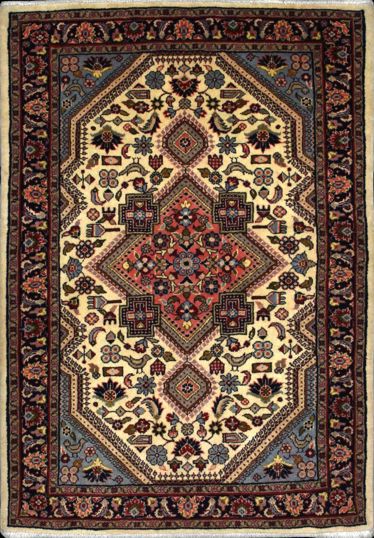 Persian rug in dimensions 153 centimeters length by 108 centimeters width with mainly beige colors