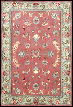 Perserteppich Tabriz, orientalisch, 98x150 cm, überwiegend in Rosa — Gesamtansicht