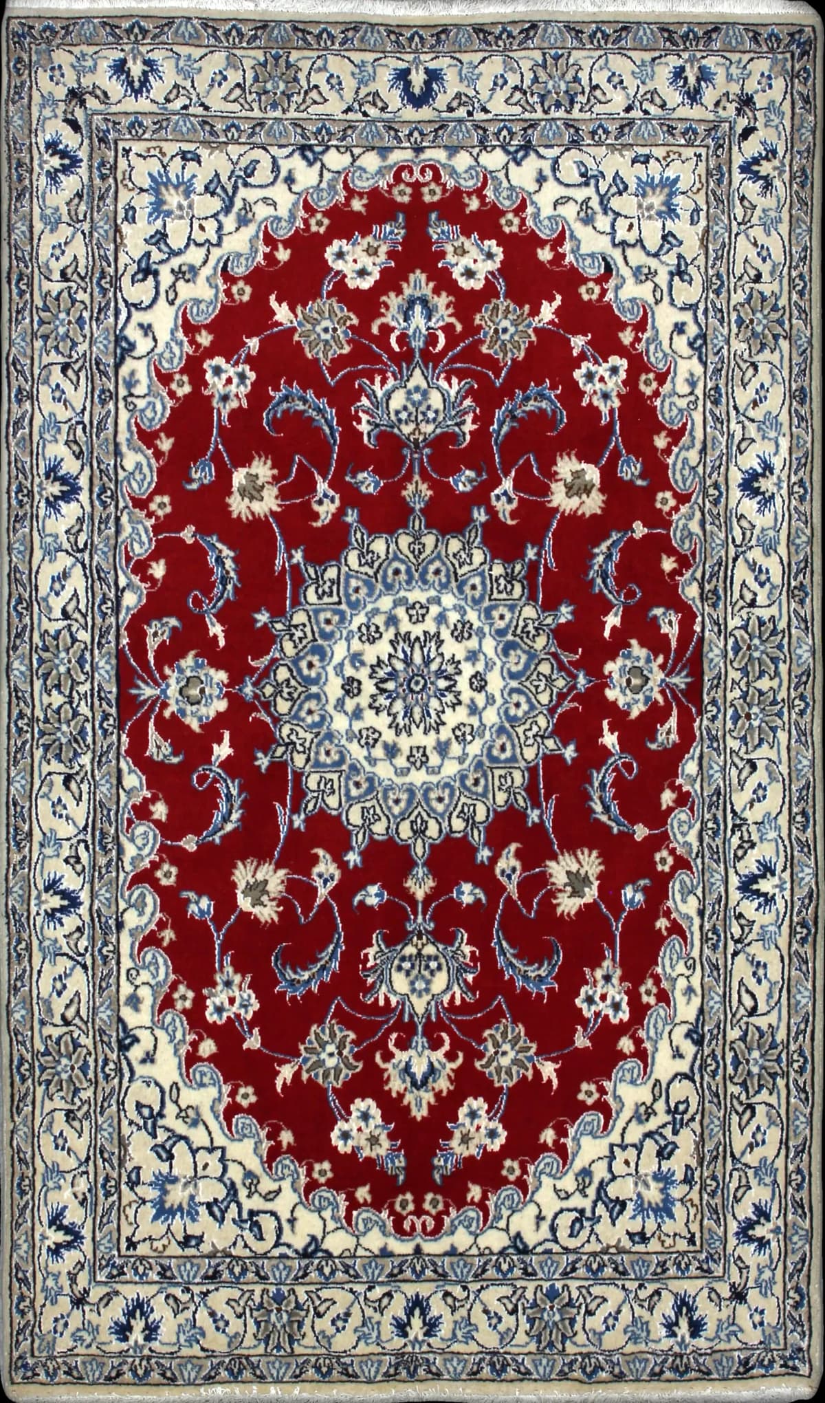 Persian rug of Nain style in dimensions 200 centimeters length by 118 centimeters width with mainly red colors