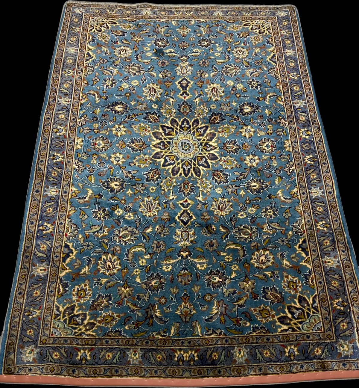Perserteppich Kashmar, orientalisch, 126x186 cm, überwiegend in Blau — Perspektive