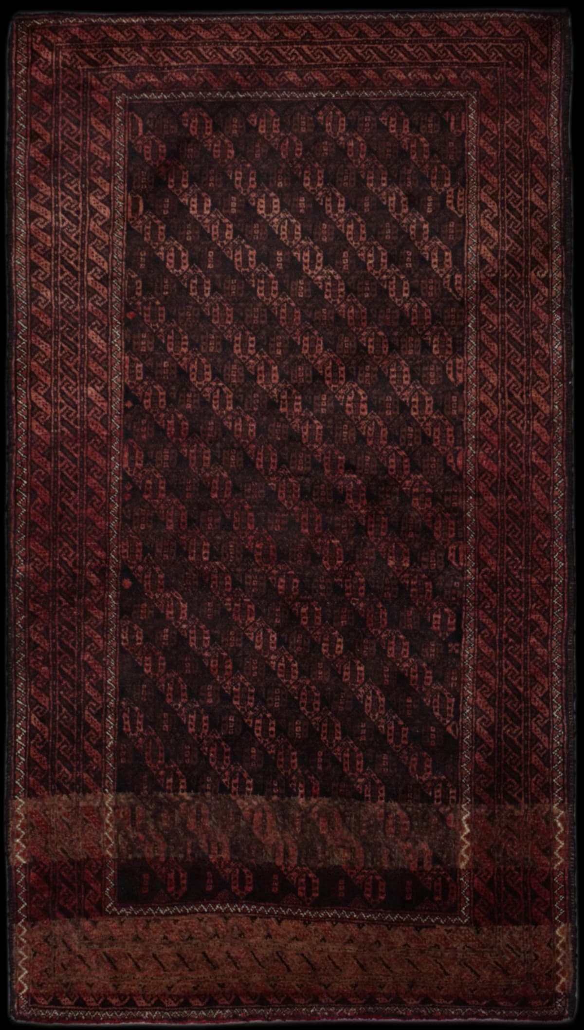 Persian rug in dimensions 186 centimeters length by 97 centimeters width with mainly red colors
