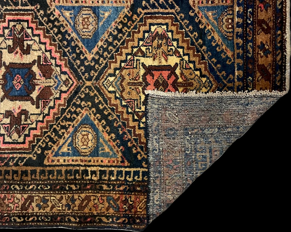 Perserteppich Hamadan, geometrisch, 97x170 cm, bunt — Gefaltet
