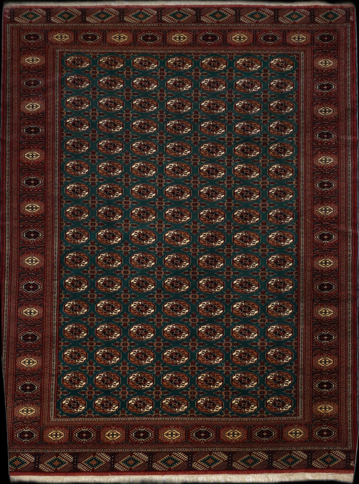 Persian rug in dimensions 310 centimeters length by 216 centimeters width with mainly red colors