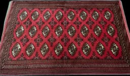 Tapis persan turkmène, oriental, 132x203 cm, principalement rouge — Perspective