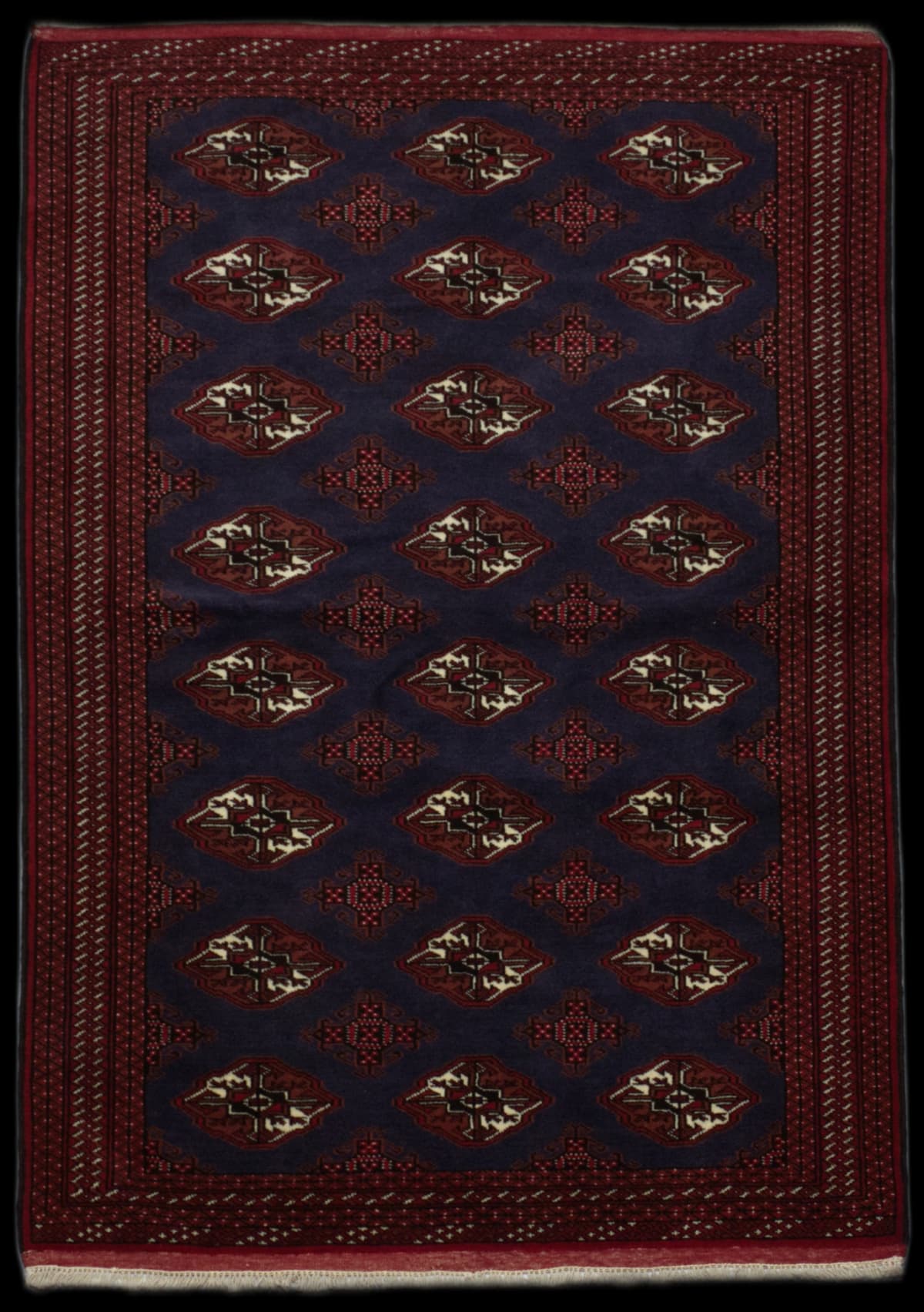 Persian rug in dimensions 198 centimeters length by 134 centimeters width with mainly blue and red colors