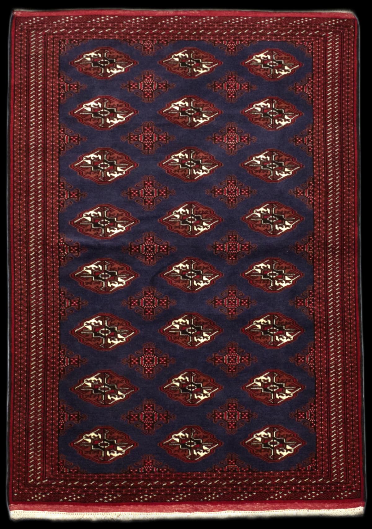 Persian rug in dimensions 198 centimeters length by 134 centimeters width with mainly blue and red colors