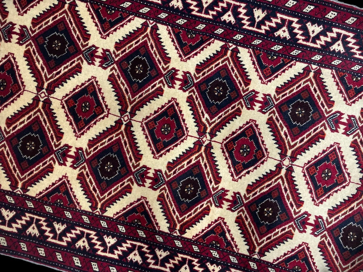 Perserteppich Belutsch, orientalisch, 96x196 cm, überwiegend in Beige — Perspektive
